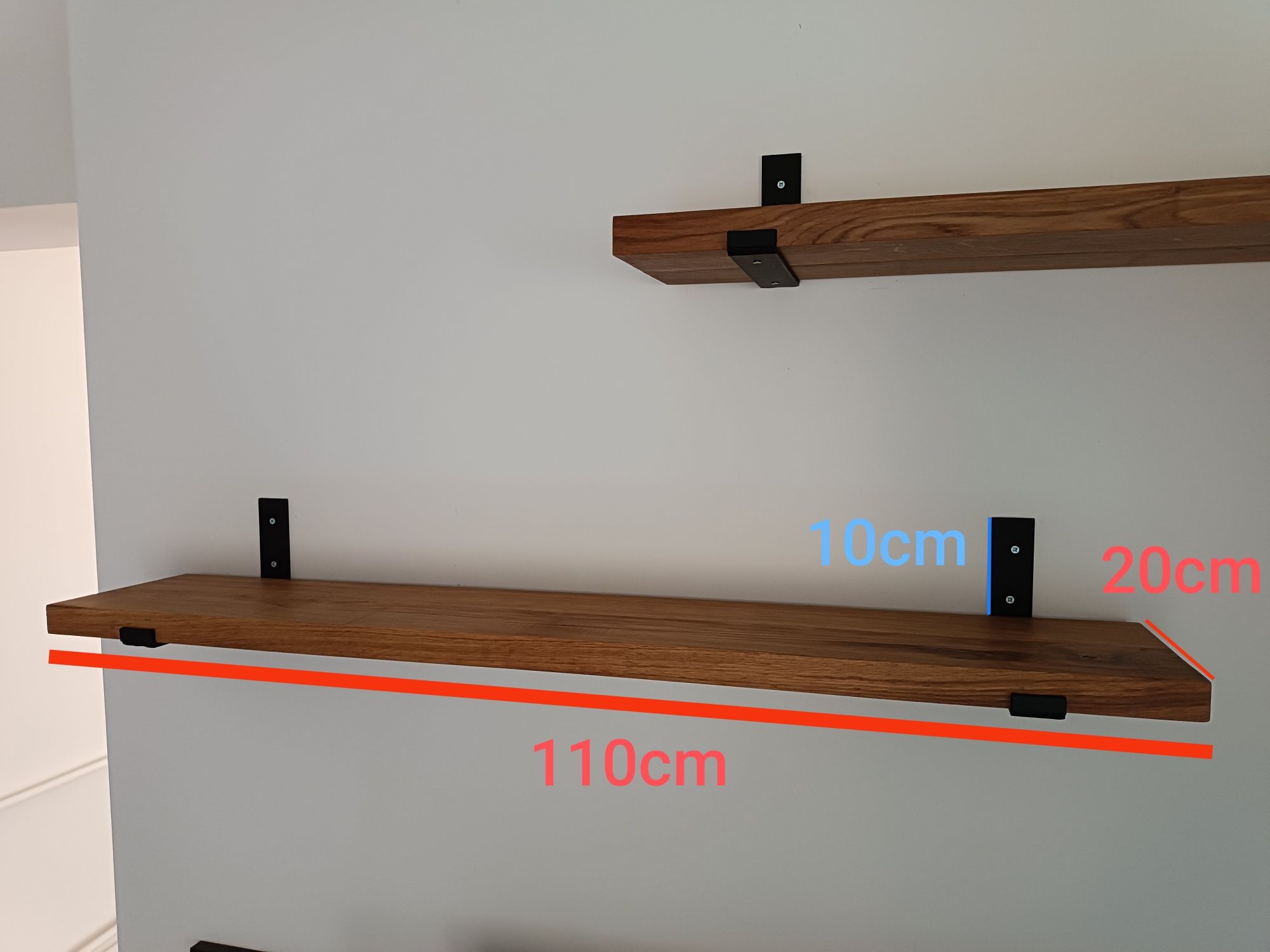 Dębowa półka ścienna w stylu LOFT