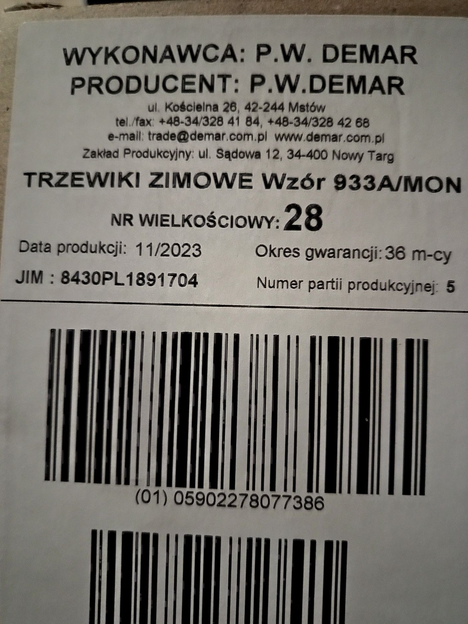 Buty zimowe wojskowe 28