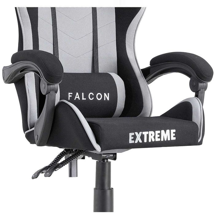 Fotel Gamingowy z tkaniny EXTREME FALCON Gray dla gracza