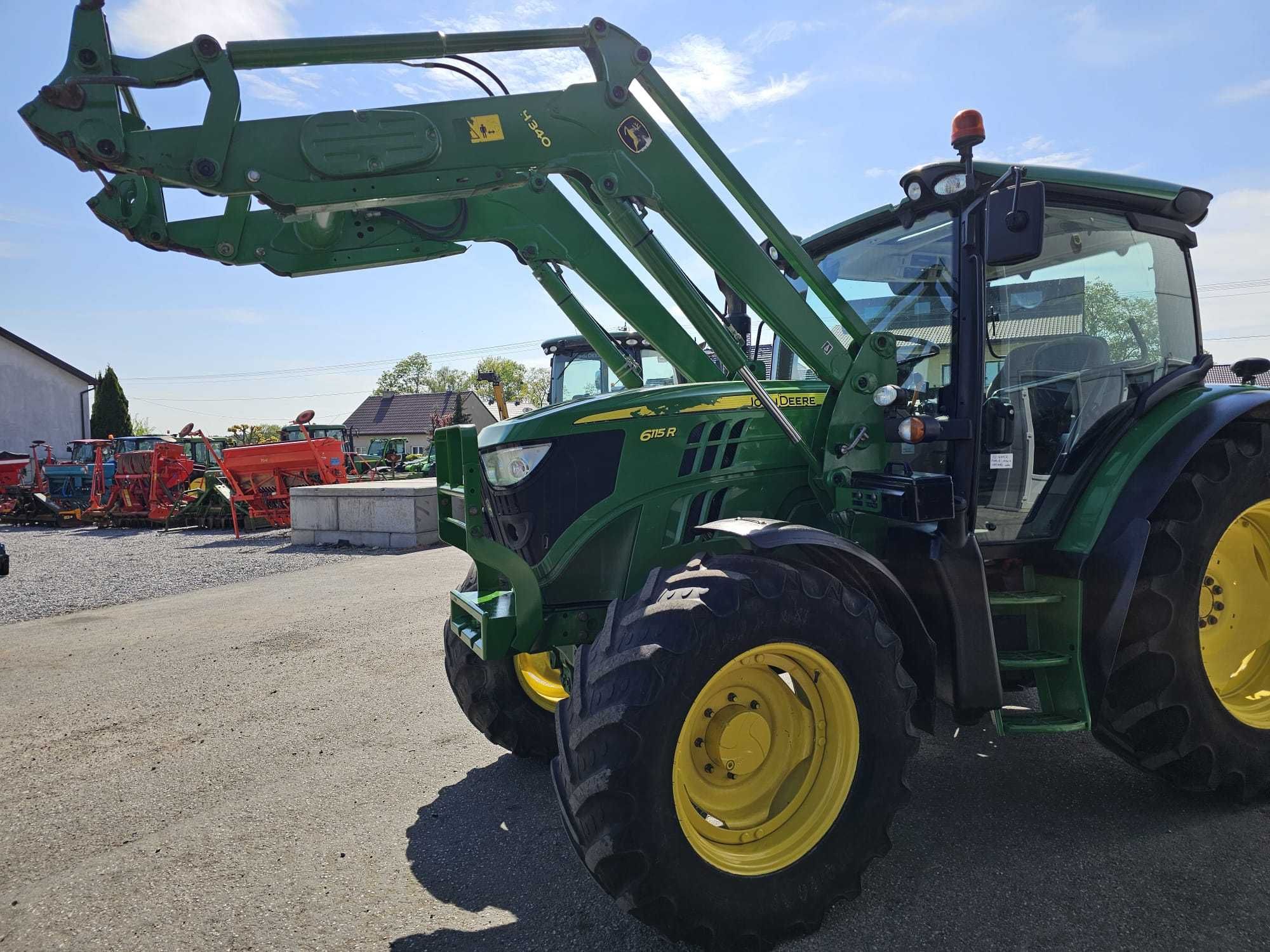 John Deere 6115R + ładowacz JD H340 - rok 2013 TLS , Super STAN !!!
