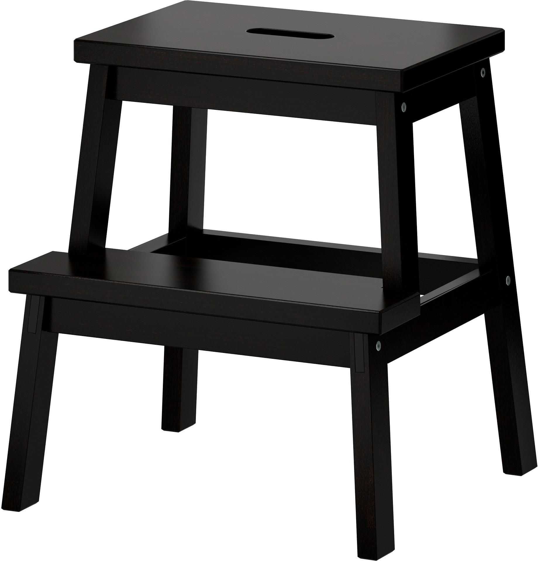 Taboret ze schodkiem BEKVAM czarny