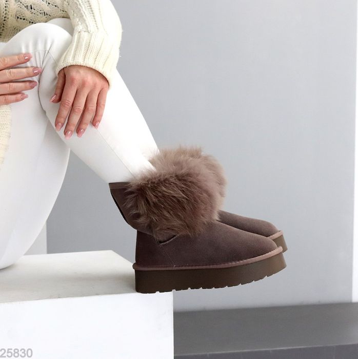 Жіночі шкіряні зимові черевики уггі в кольорах