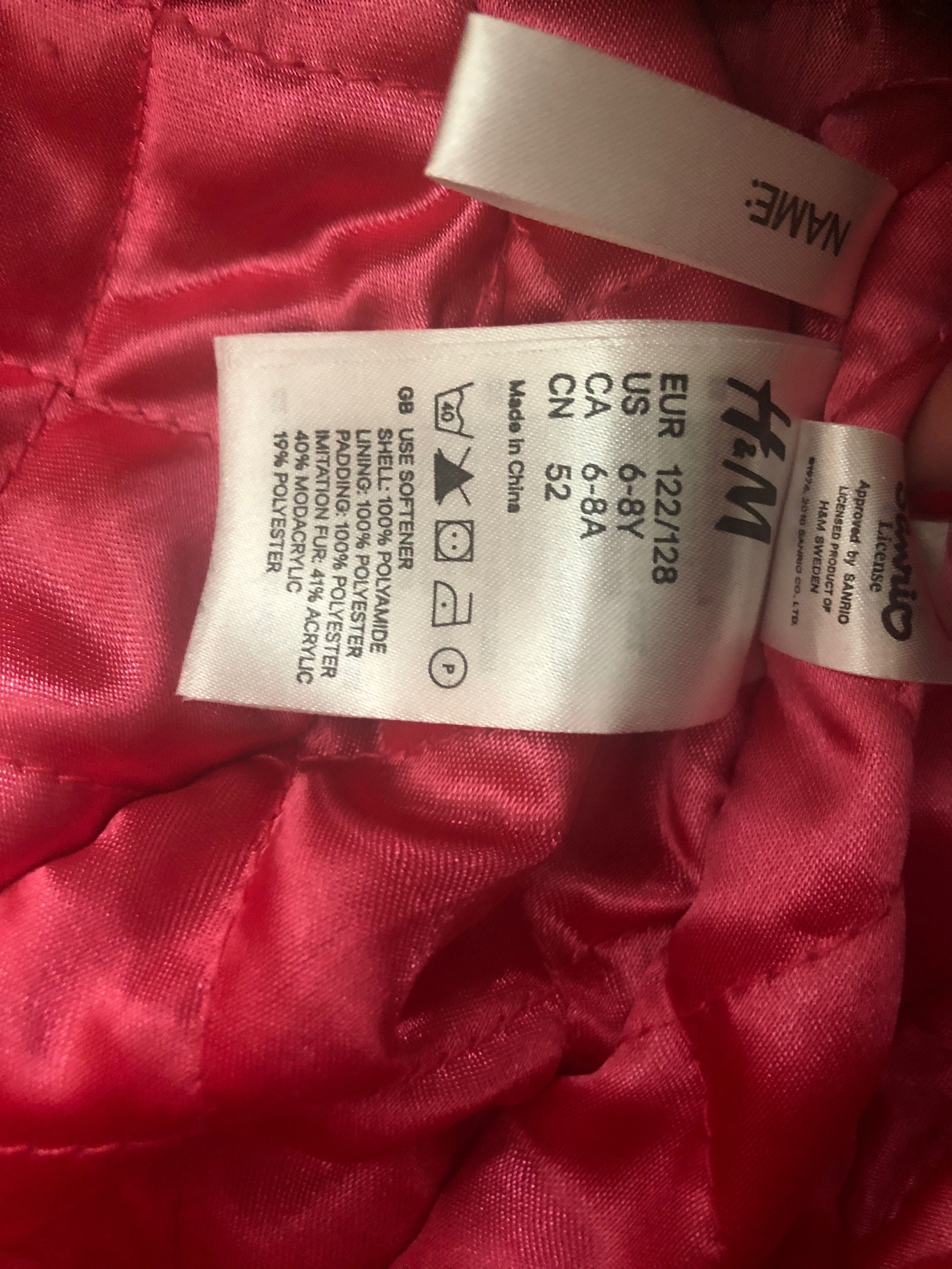 Watowana czapka z nausznikami H&M  Hello Kitty 122/128