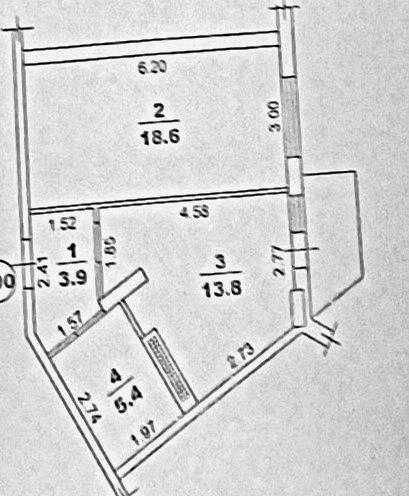 Продаж 1-кім. квартири з можливістю перепланування в 2-кім. (109-348)