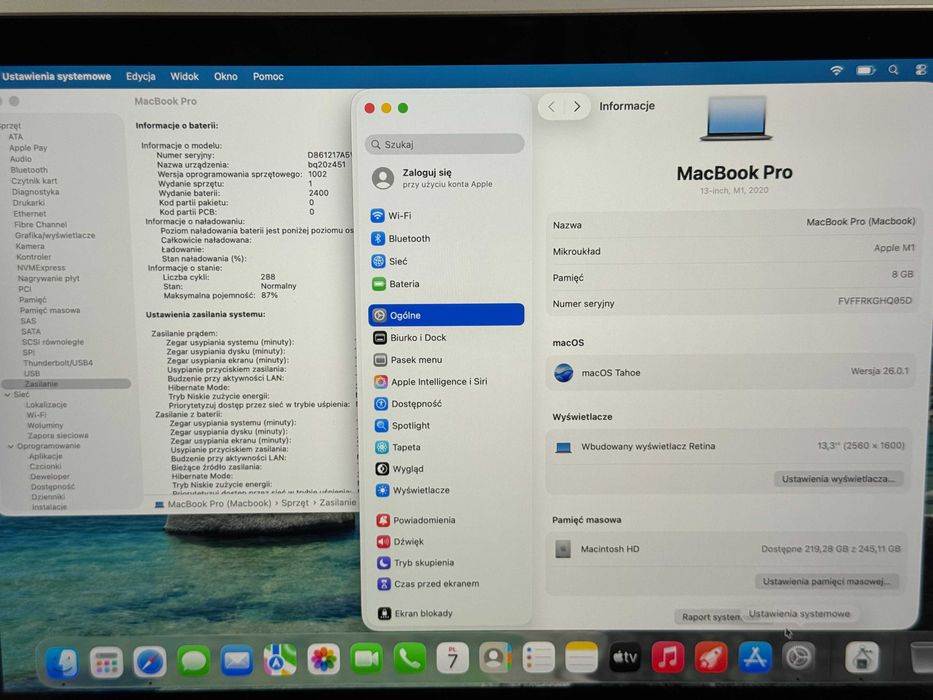 MacBook Pro 13 2020 M1 TouchBar 8GB RAM 256GB SSD Space Gray Gwarancja