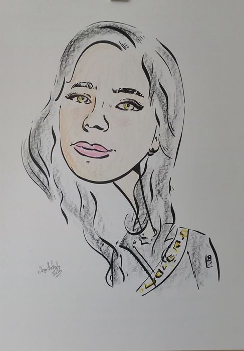 Cartoon simples por fotografia cor ou preto e branco