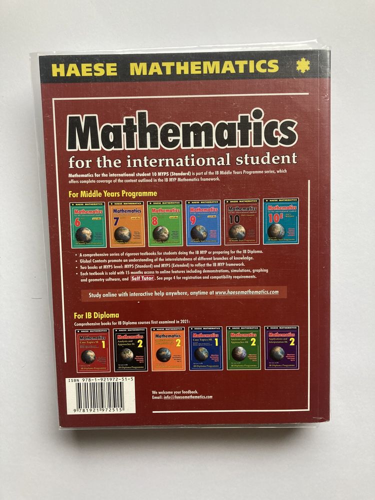 Haese Mathematics 10 MYP 5 (standard) IB