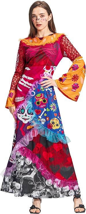 Kostium La Catrina dla dzieci na Halloween Rozmiar L