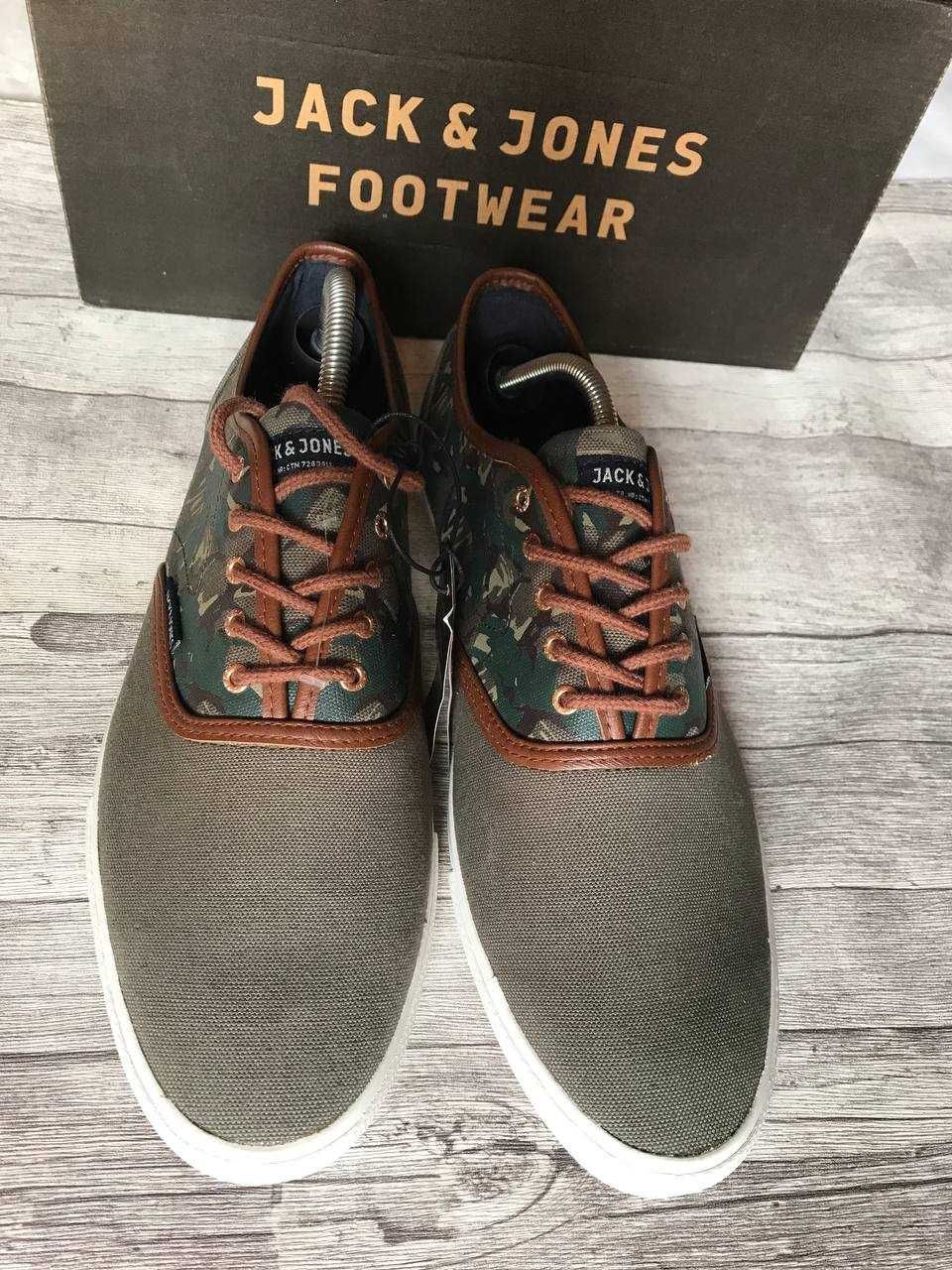 44р (28см) новые кеды цвета хаки jack & jones