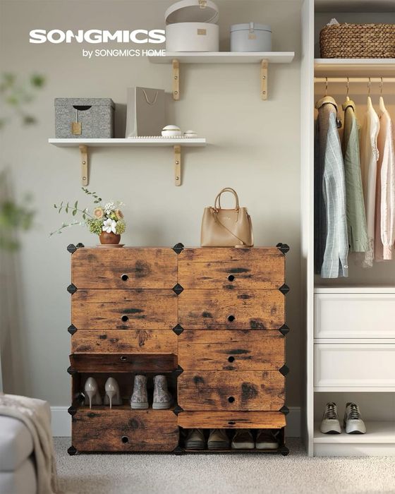 Szafka Modułowa Organizer Na Buty 83x88x31 cm Vintage Rustykalny Brąz