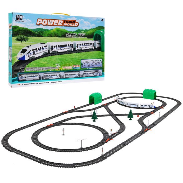 Duża Kolejka Dla Dzieci 4+ Pociąg Z Wagonami + Tor 9+ Metrów 70 El.