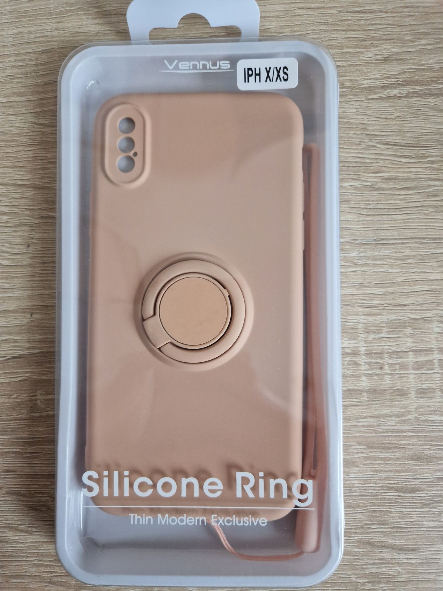 Etui Vennus Silicone Ring do Iphone X/XS Jasnoróżowy