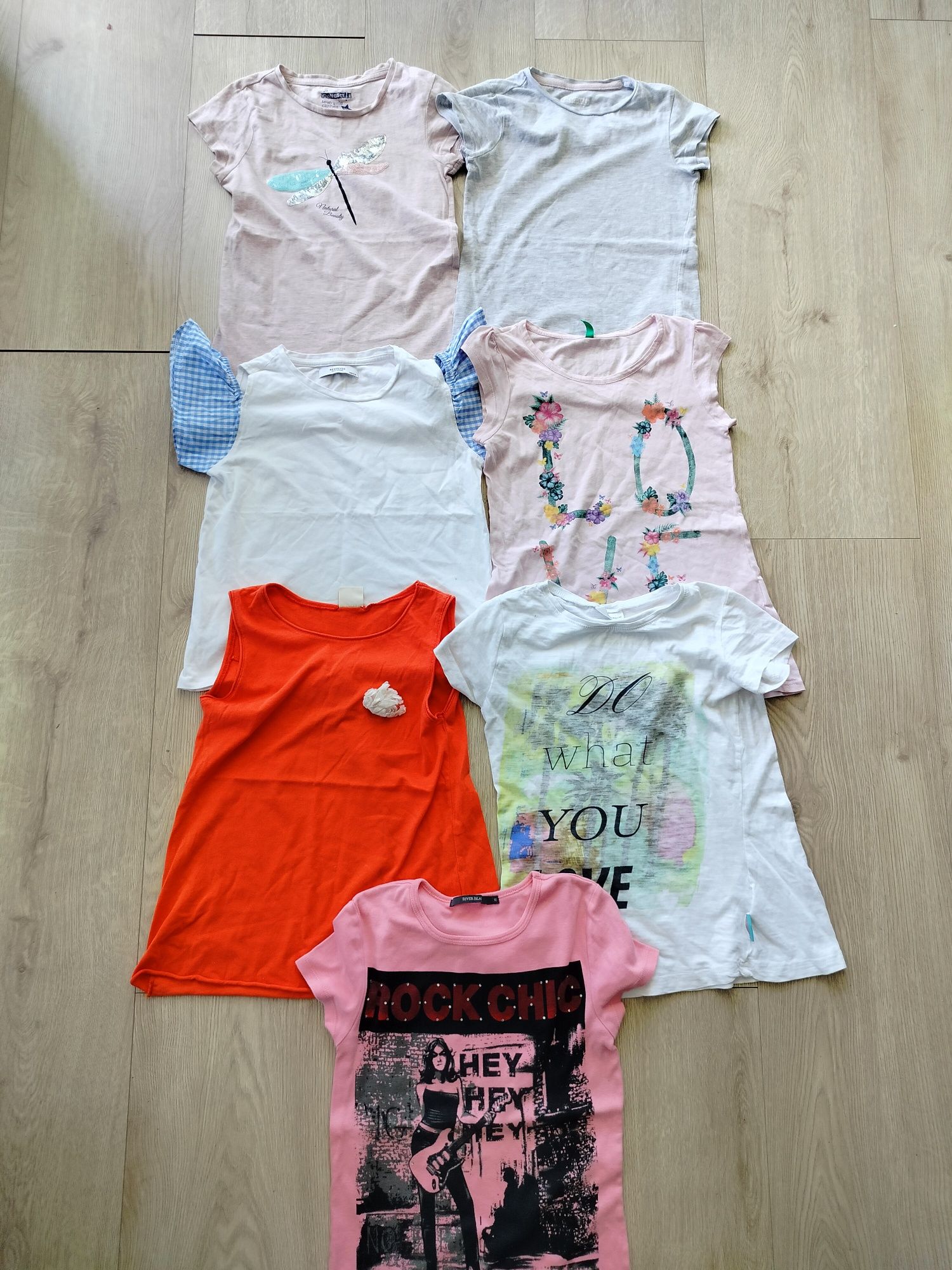 Paka t-shirt dziewczęcy topów na lato 140 firmówki Zara Reserved