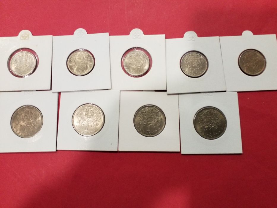 Moedas antigas portuguesas em alpaca.