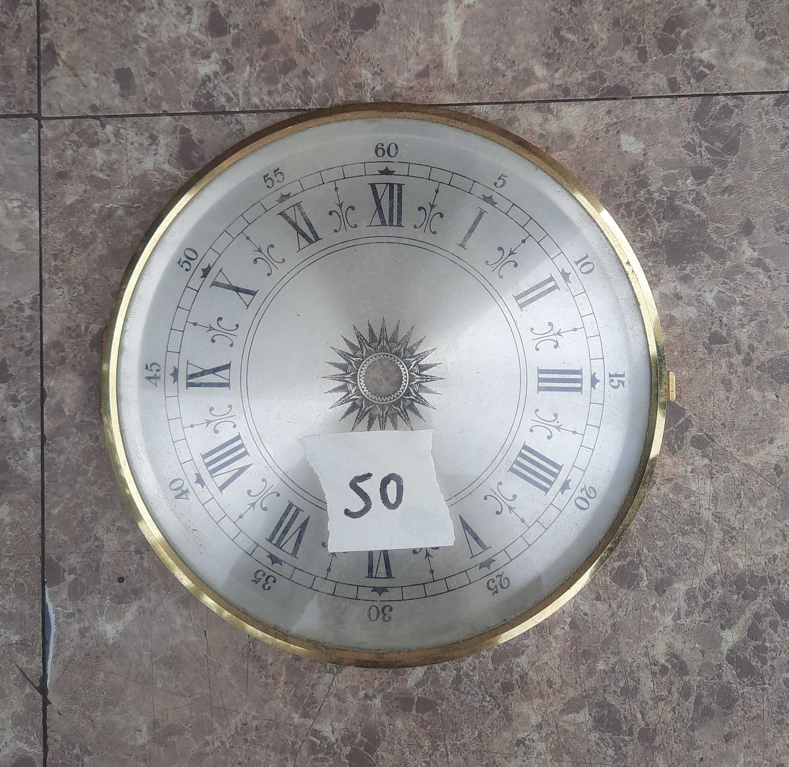 50 Tarcza cyferblat starego zegara ramka szkło wypukłe 147mm