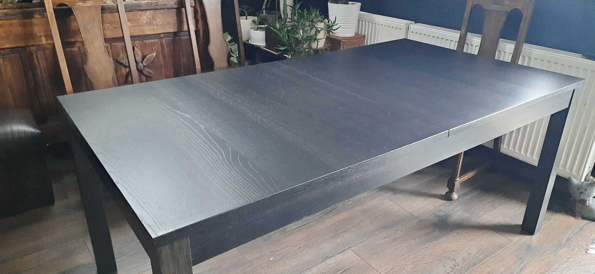 duży stół rozkładany Ikea Bjursta jadalnia salon