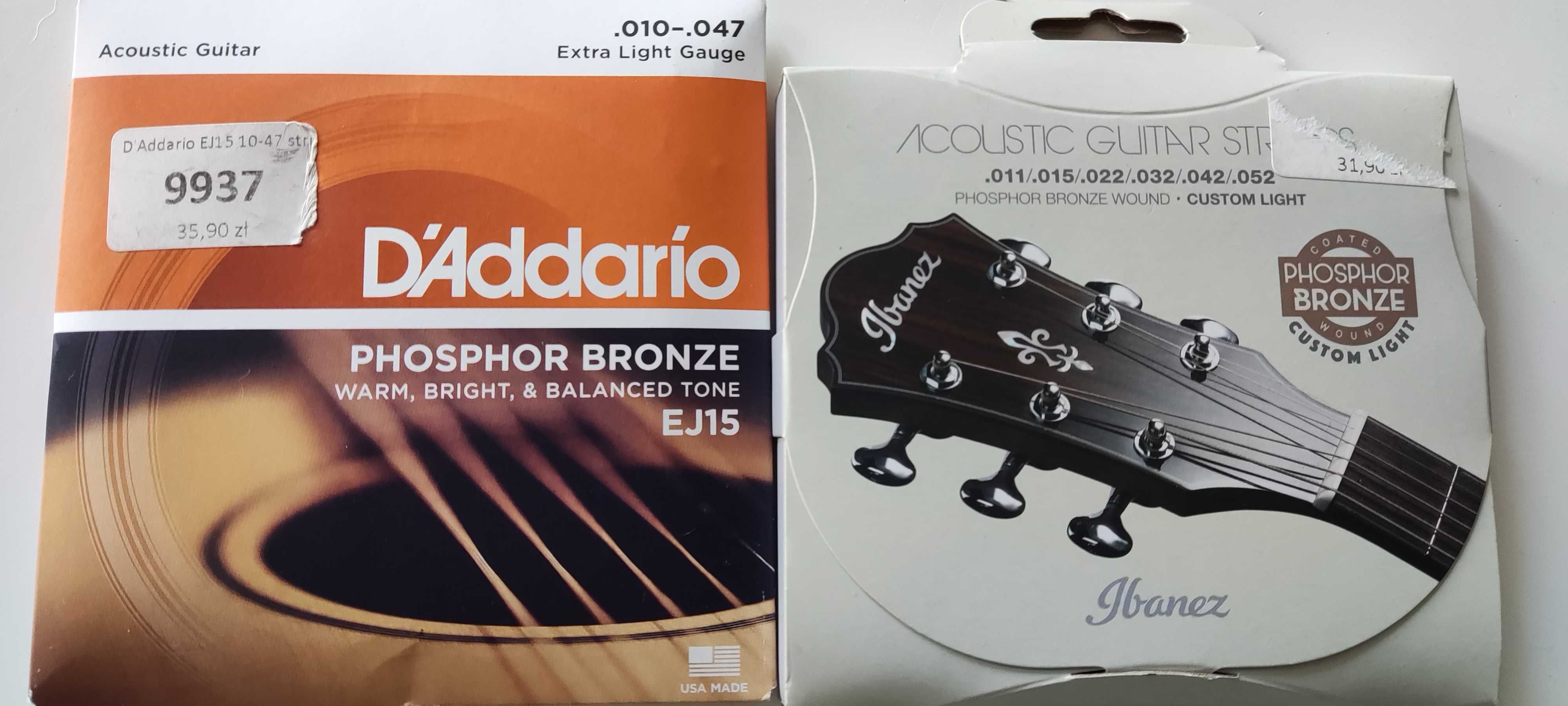 Struny gitarowe D"Addario i Ibanez Komplet 2 szt. NOWE