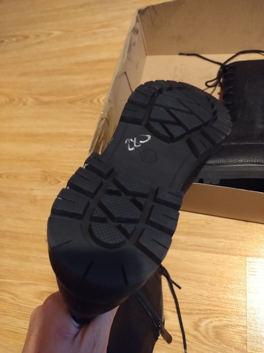 Czarne buty damskie botki skóra naturalna polski producent rozmiar 40
