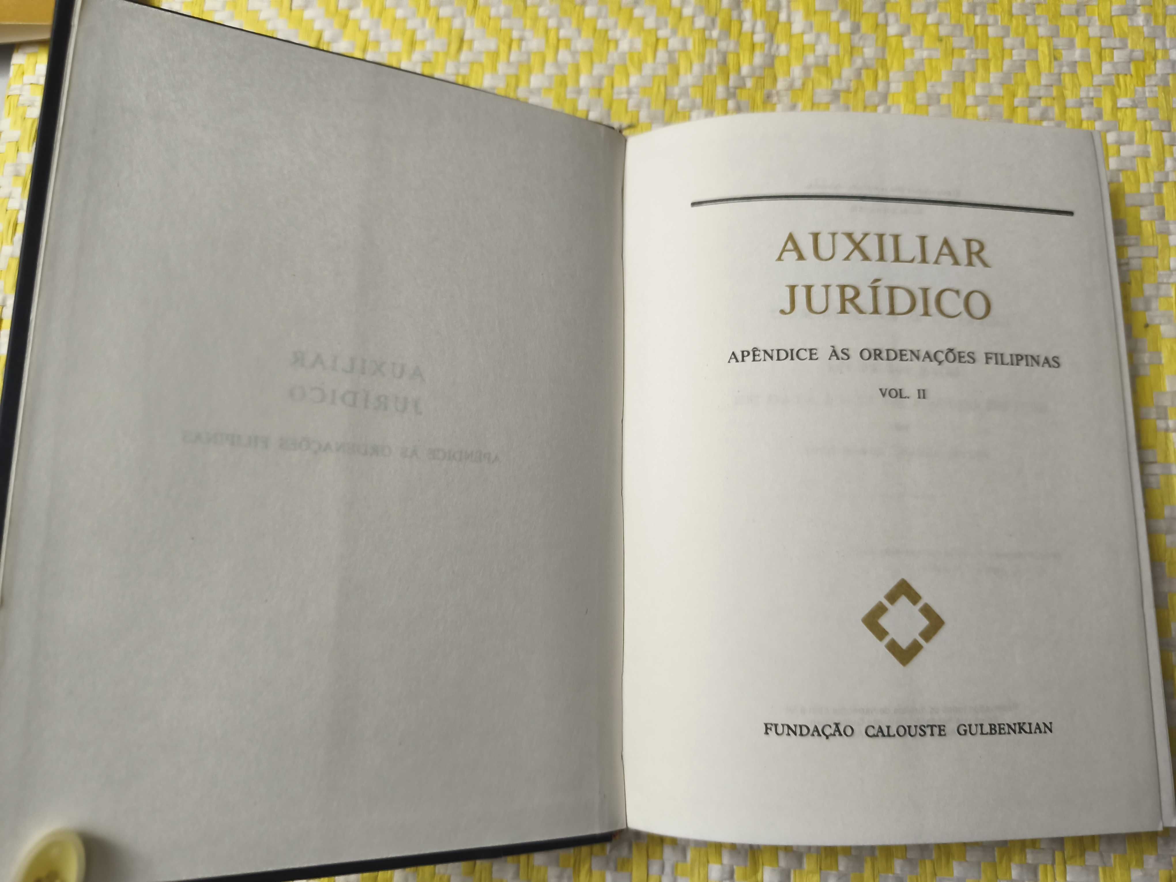 Auxiliar Jurídico -  Apêndice às Ordenações Filipinas - Vol II