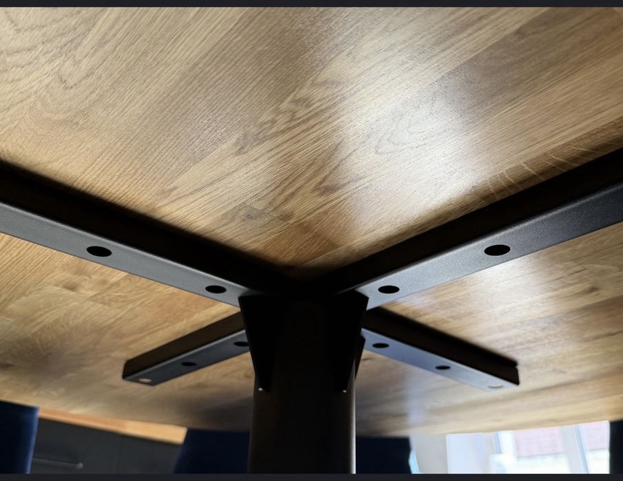 Stół dąb metal 5 krzesel