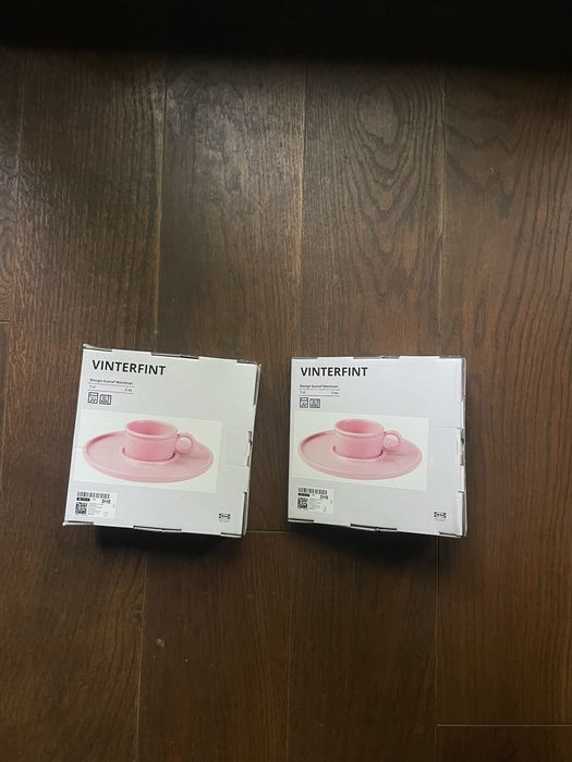 Dwie sztuki! Ikea Gustaf Westman Vinterfint filizanki rozowe