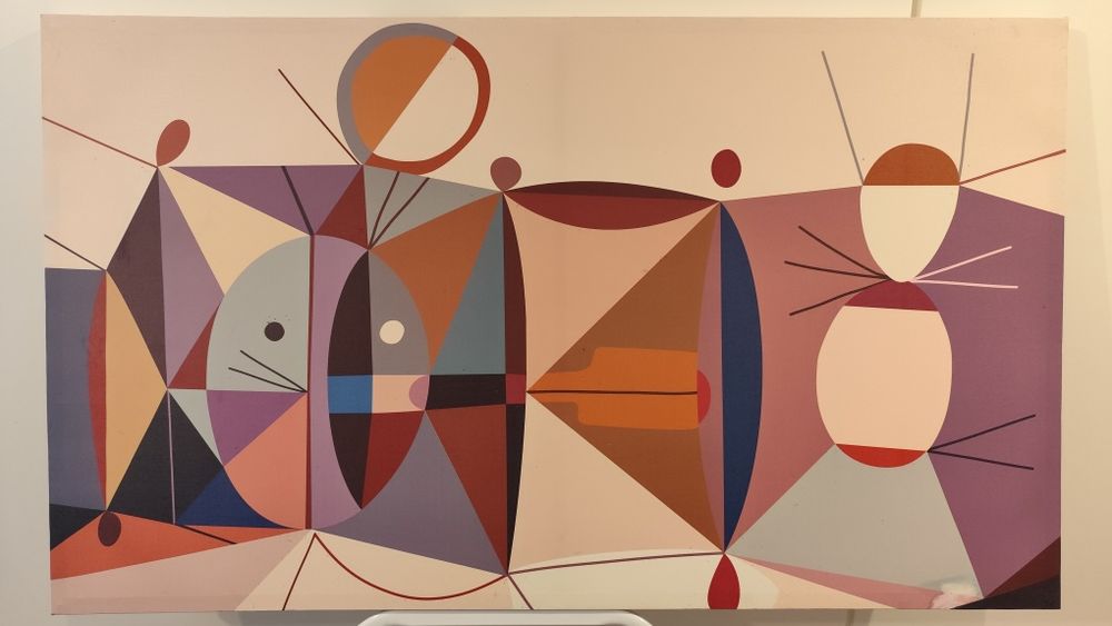 Pintura abstracta convertida em tela 120cm x 70cm