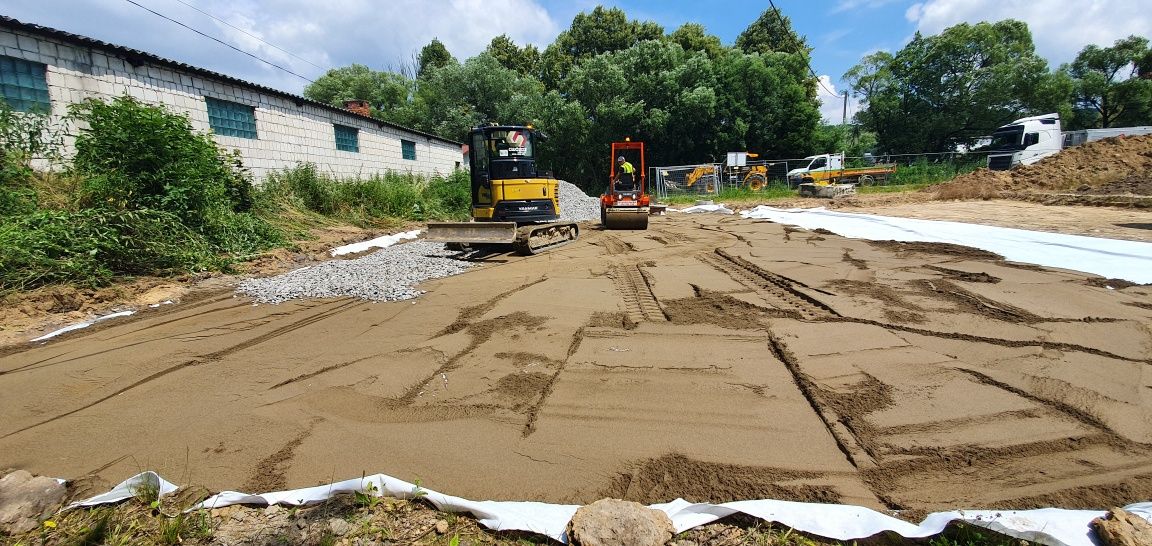 Usługi Koparką ładowarķą minikoparką wyburzenia niwelacja wiercenie