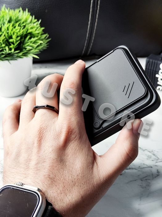 Чехол на Xiaomi Poco F7 Pro Ultra противоударный с кольцом со шторкой