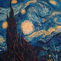 Гобелен подарок девушке Ван Гог платок van gogh флаг Звёздная ночь