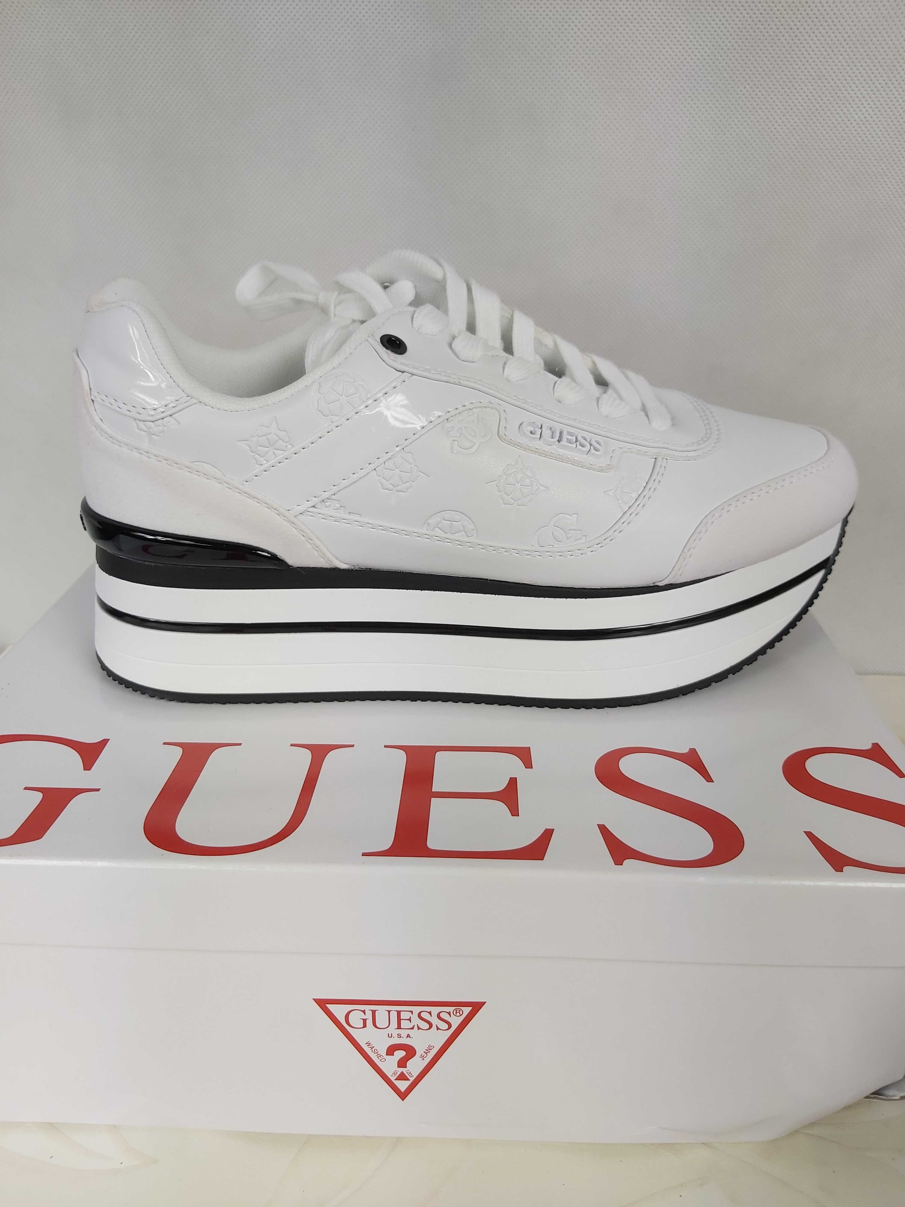 NOWE  sneakersy białe GUESS platforma 40