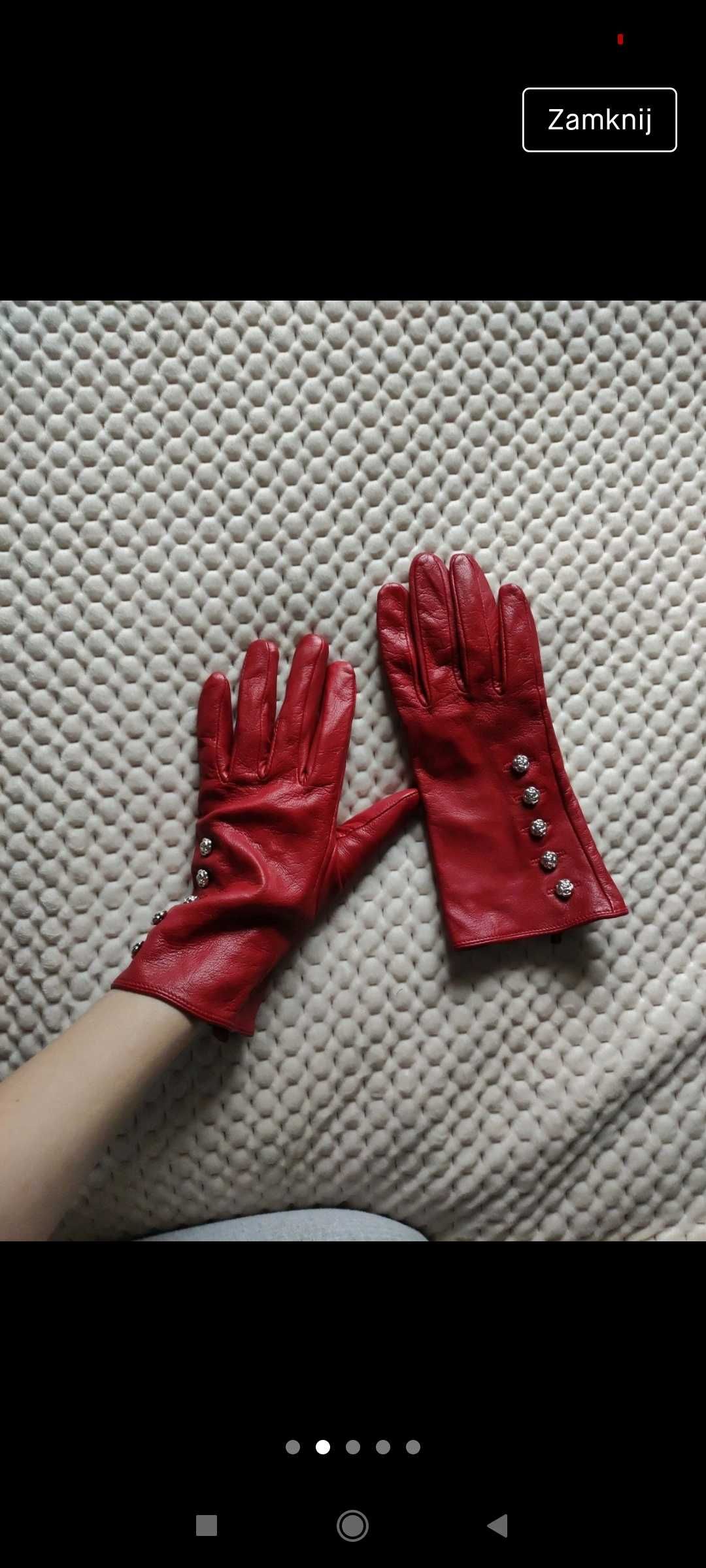 Rękawiczki ze skóry, czerwone rękawiczki, rękawiczki, leather dents
