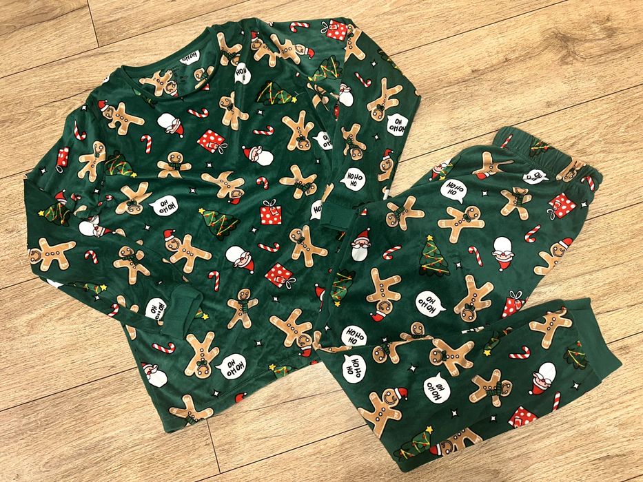 Primark piżamka welurowa zielona S