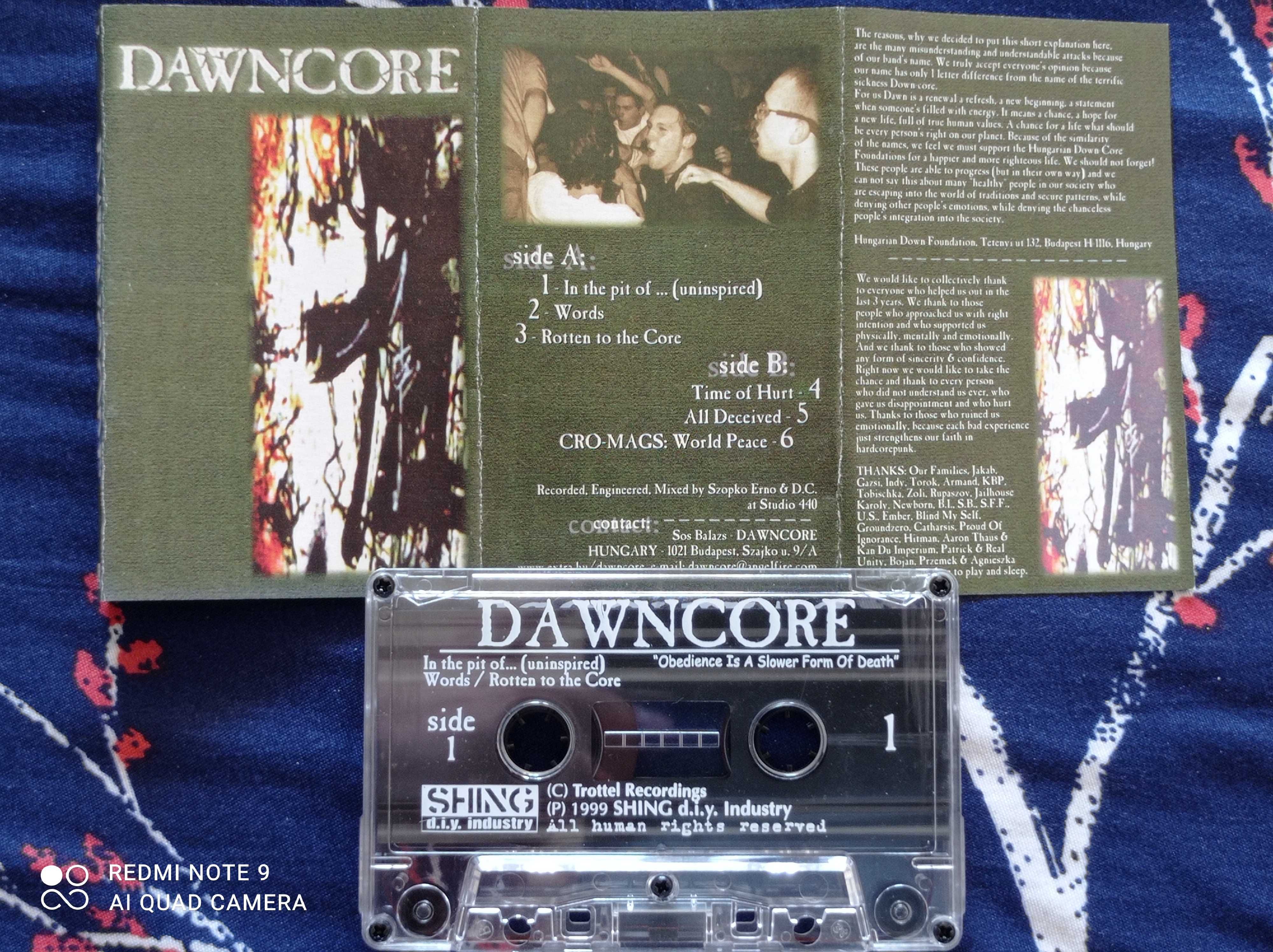 Dawncore - Obedience Is The Slower Form Of Death kaseta Newborn