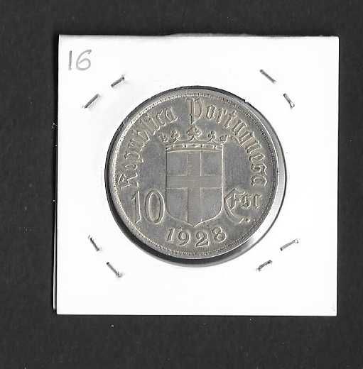 Moeda de 10 Escudos . Portugal 1928