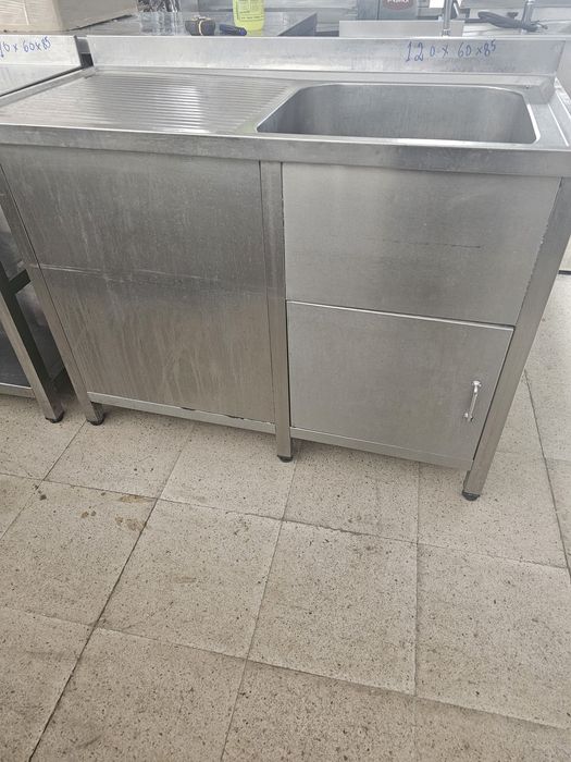Bancada de inox com cuba