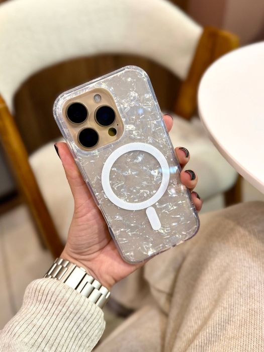 Чохол мармур iPhone 17 Pro Max чехол прозорий MagSafe айфон про макс