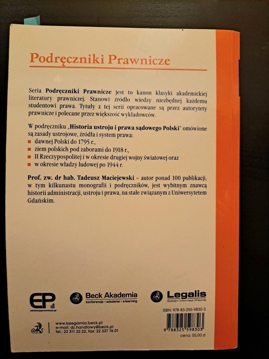 Historia ustroju i prawa sądowego Polski Maciejewski