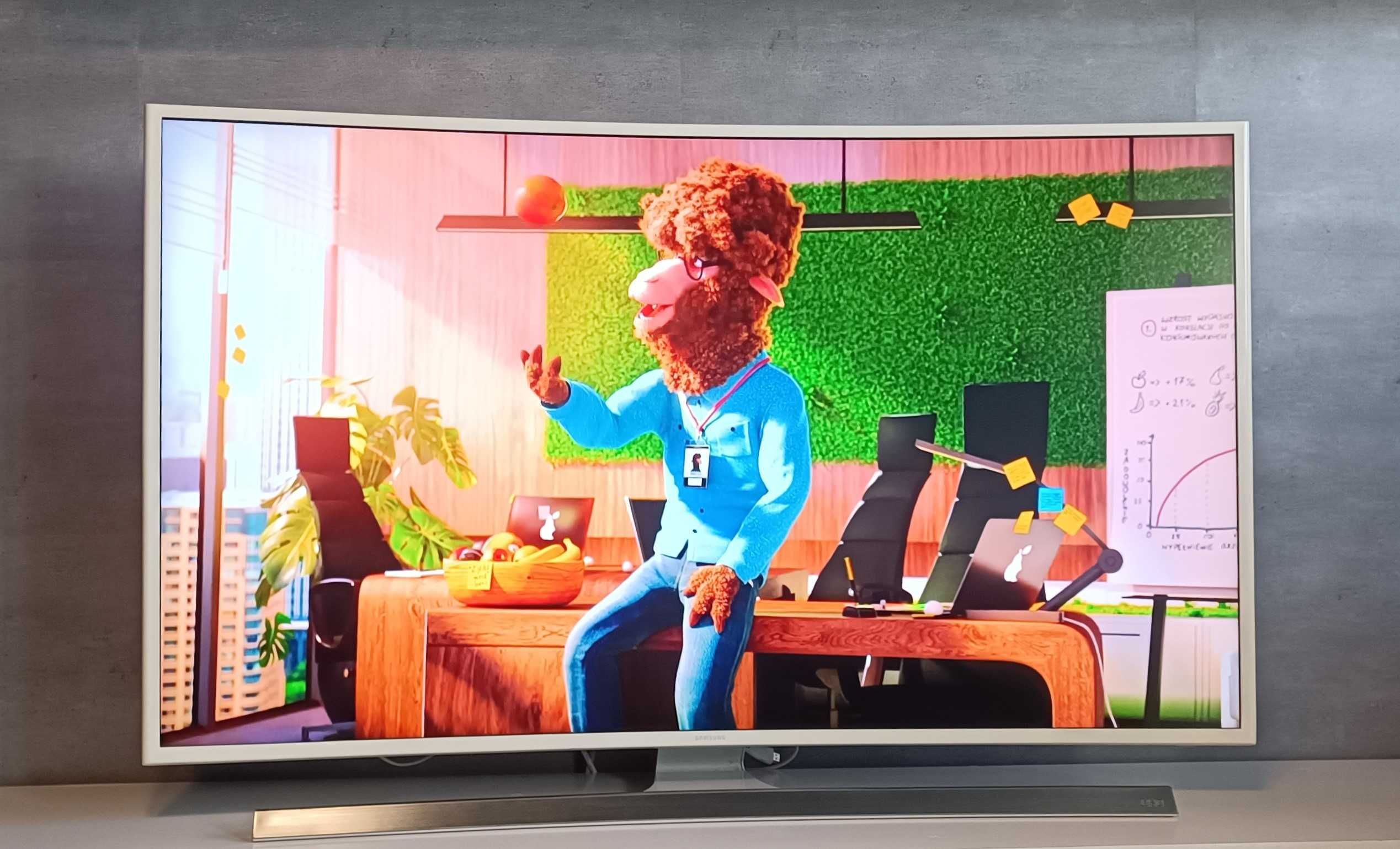 48 Cali TV Samsung LED 4K BIAŁY CURVED SMART TV DVB-T2+Uchwyt+Upominek