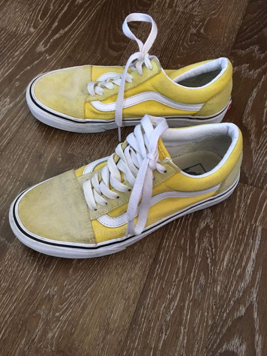 Vans 36, 23 cm, żółte, używane, zamsz i tkanina