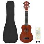 Ukulele Sopranowe Z Pokrowcem, Dla Dzieci, Ciemne Drewno, 21"