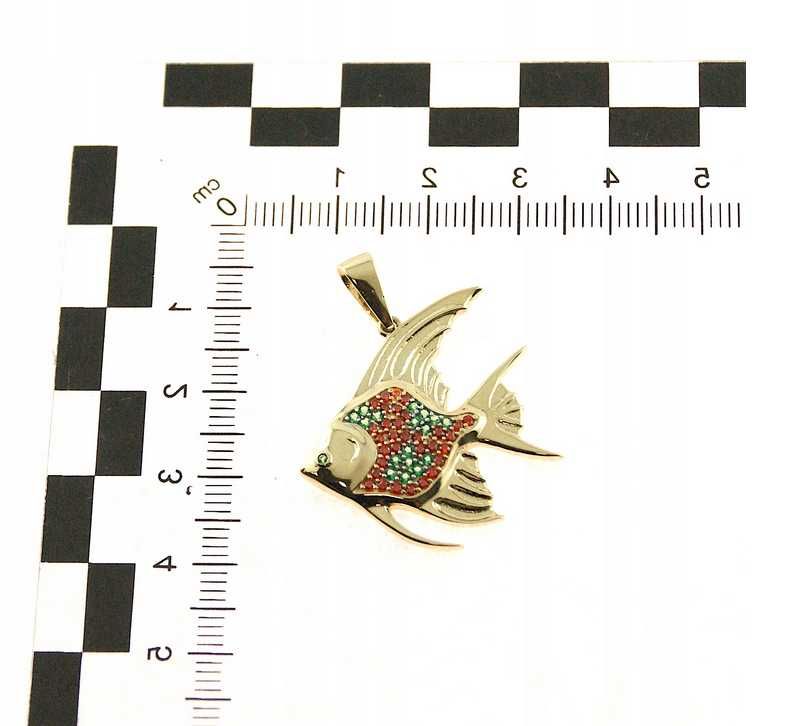 Złoty wisiorek zawieszka RYBA RYBKA SKALAR ZŁOTO p.585
