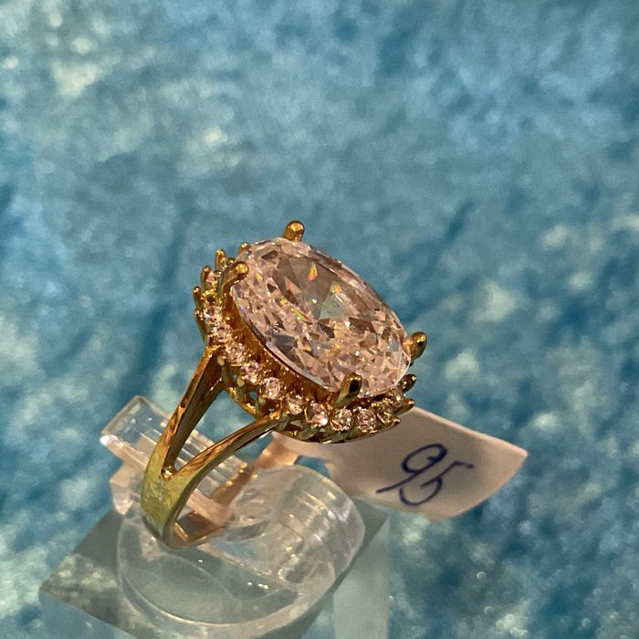 Anel em prata banhado a ouro tam,16 mm