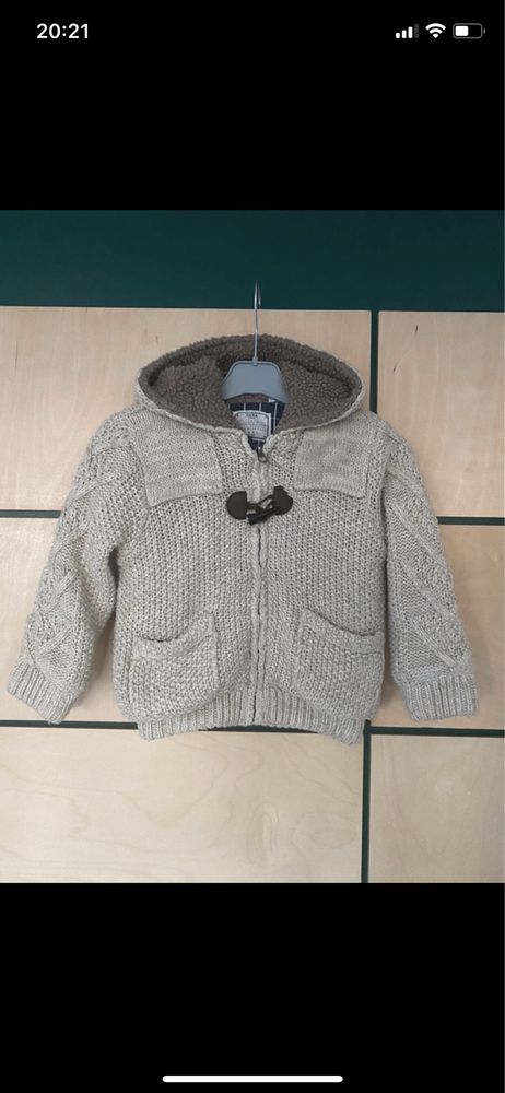 Sweter ocieplany beżowy chłopięcy Zara 92/98