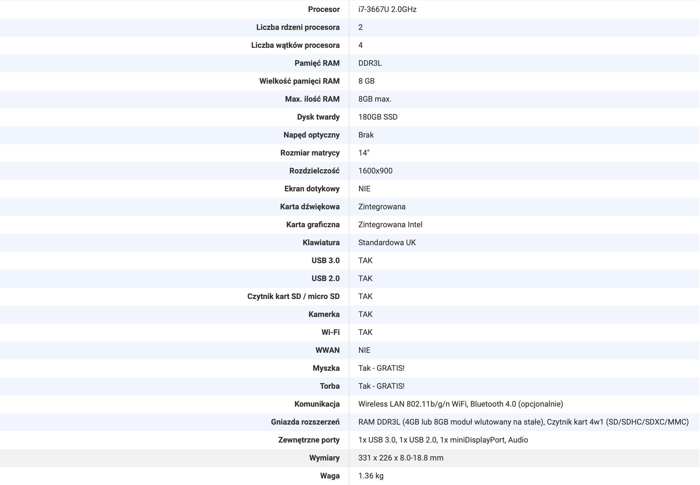 Laptop Lenovo ThinkPad X1 Carbon Stan Bardzo Dobry