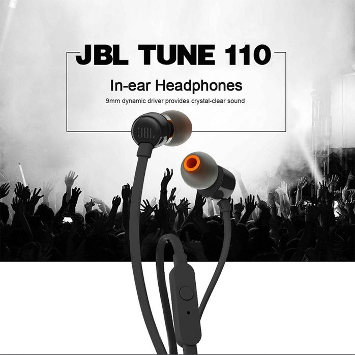 Słuchawki orginalne JBL Tune T110 Czarne NOWE