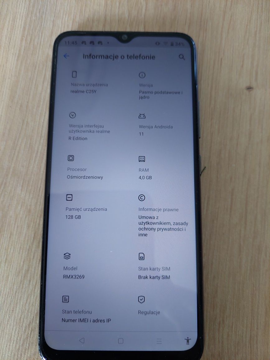 Realme C25Y zestaw kartonik i ładowarka
