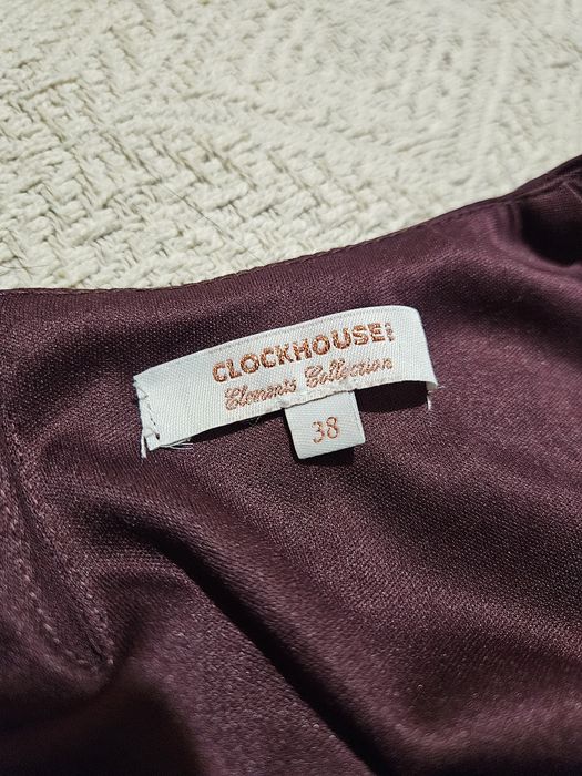 Burgundowa elegancka bluzka z rękawem 3/4