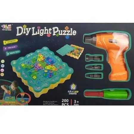 Знижка, конструктор Diy Light Puzzle з шуруповертом (200 деталів)
