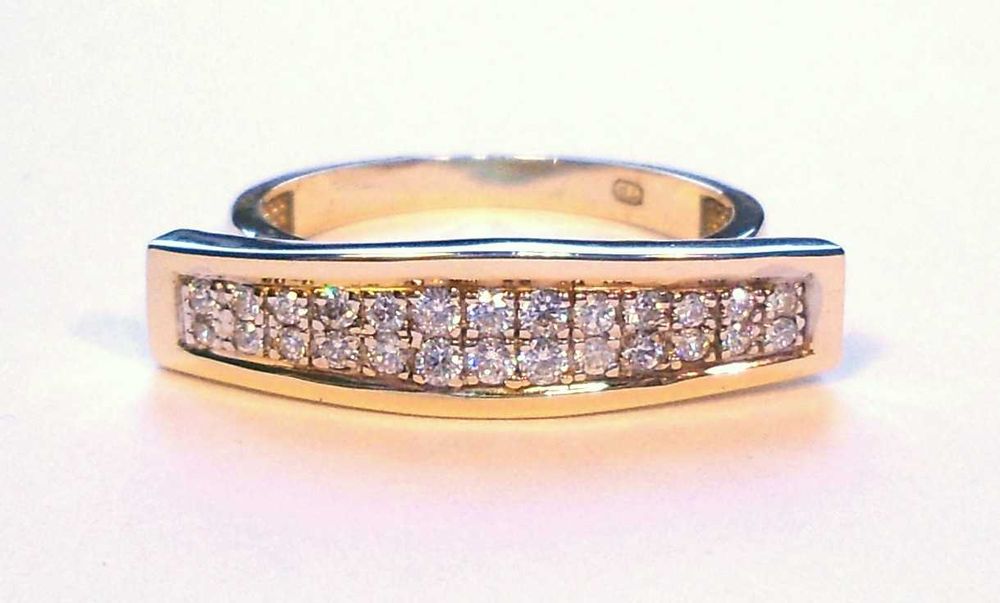 Pierścionek ze złota 8k (333) z cyrkoniami, rozmiar 19