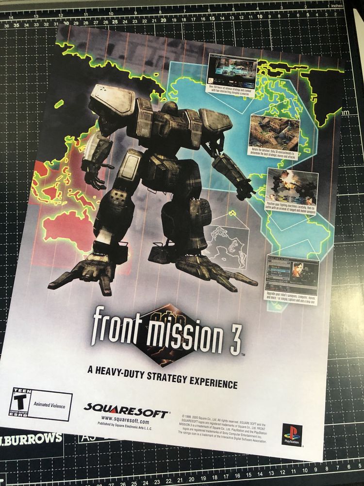 Журнальный постер реклама Front mission 3 squaresoft a3